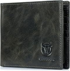 BULLCAPTAIN RFID Wallets for Men Slim Bifold Genuine Leather Front Pocket Wallet with 2 ID Windows QB-05 - Amazon.sa Price Tracker