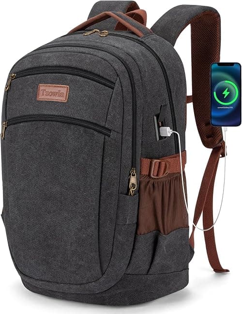 Tzowla Vintage Canvas Laptop Backpack for Men and Women,College Travel Work Rucksack Fit 15.6 Inch Laoptop on Amazon.sa - Price Tracker