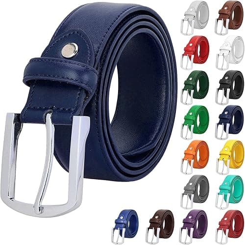 Falari Men Genuine Leather Casual Dress Belt With Single Prong Buckle 16 Colors on Amazon.ae - Price Tracker