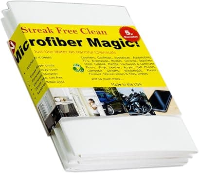 Microfiber Magic Streak Free Cloth 3 Pack Clean Any Surface With Just Water Eco Friendly Environmentally Safe Perfect for Window, Mirror, Kitchen, Counters, Appliances, Car, Cycle, TV Screen on Amazon.ae - Price Tracker