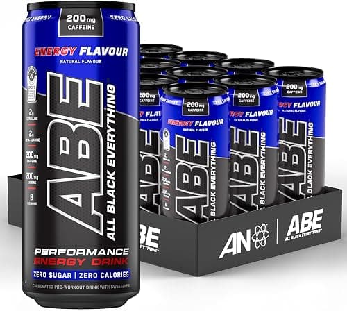 Applied Nutrition ABE Pre Workout Cans - All Black Everything Energy + Performance Drink, ABE Carbonated Beverage Sugar Free with Caffeine (Pack of 12 Cans x 330ml) (Energy Flavour) على Amazon.ae - متتبع الأسعار