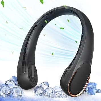 ASNUG Neck Fan, Bladeless Neck Fan, 4000 mAh Rechargeable Personal Fan, 360° Hands Free Wearable Fan, 3 Speeds Adjustable,Faster Cooling, Ultra Quiet, Suitable for Home, Office, Travel, Sports على Amazon.ae - متتبع الأسعار