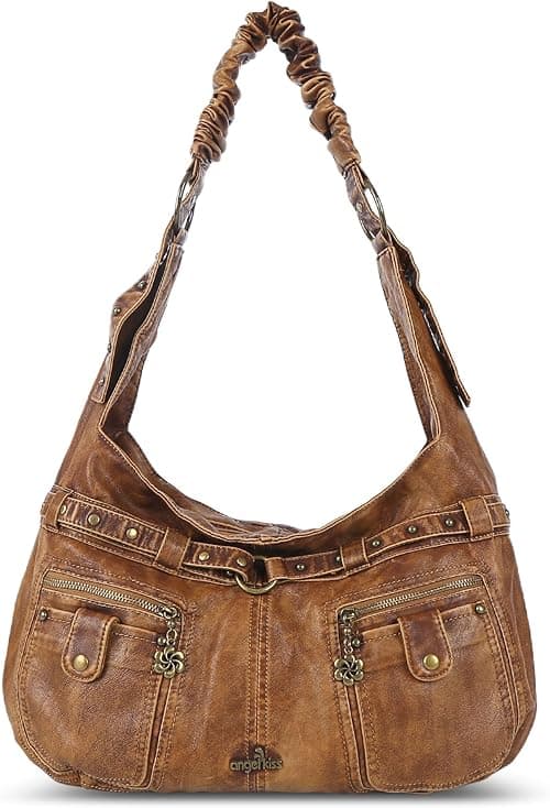 Angel Kiss Purses for Women Large Hobo Shoulder Bags Vagen Leather Multi-Pocket Tote Bag Ladies Designer Handbags with Studs on Amazon.ae - Price Tracker