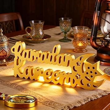Ramadan Decorations, Wooded Ramadan Table for Party Decor (Gold) on Amazon.ae - Price Tracker