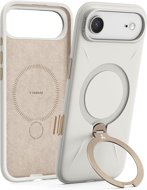 TORRAS Q3 Silicone for iPhone Air Case with Stand, Fit for MagSafe, 360 Magnetic Kickstand with Camera Control, Grippy Liquid Silicone Rubber Soft Phone Case for iPhone 17 Air 6.5'', Light Ivory on Amazon.ae - Price Tracker