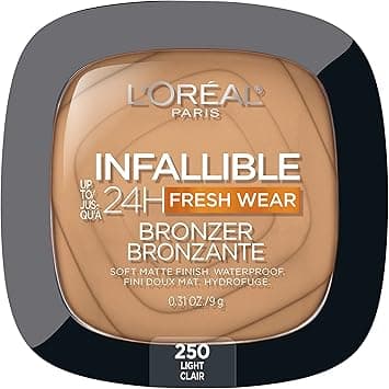 L’Oréal Paris L'Oreal Infallible Up to 24H Fresh Wear Soft Matte Longwear Bronzer. Waterproof, heatproof, Transfer, humidity and sweatproof, Light, 0.31 oz on Amazon.ae - Price Tracker
