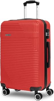 Parajohn Bravo Series 1 Piece Durable Lightweight Medium 24 inches Carrying 20KG Material-ABS 8 Wheels Hardsided Travel Suitcase - Red على Amazon.ae - متتبع الأسعار