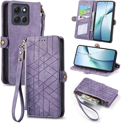 Compatible with Motorola Moto G77 5G Compatible with Motorola Moto G67 5G Flip Stand Zipper wallet Magnetic clasp Lanyard Protective Case Purple on Amazon.ae - Price Tracker