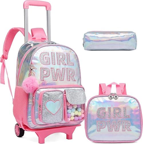 HTgroce Cute Rolling Backpack with Wheel,School Backpack for Kids Girl Roller Schoolbag Wheeled Backpack على Amazon.ae - متتبع الأسعار