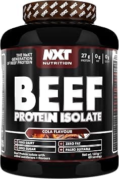 NXT Nutrition Beef Protein Isolate Powder - Protein Powder High in Natural Amino Acids - Paleo, Keto Friendly - Dairy and Gluten Free - Muscle Recovery | 1.8kg (Cola) on Amazon - Best Deal Finder