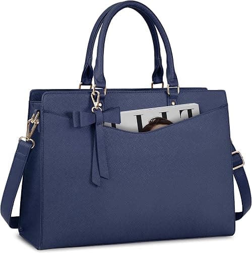 Laptop Bag for Women 15.6 Inch Waterproof PU Leather Tote Bag Business Office Work Bag Briefcase Computer Tote Bag على Amazon.ae - متتبع الأسعار
