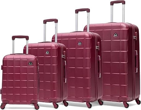 Senator Hard Shell Luggage Set Lightweight 4-Piece ABS Luggage Sets with Spinner Wheels 4 A207 (Set of 4, Burgundy) on Amazon.ae - Price Tracker
