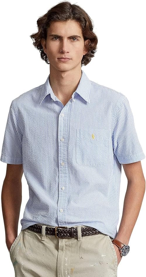 Polo Ralph Lauren Men's Classic Fit Seersucker Shirt on Amazon.ae - Price Tracker