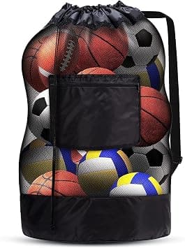 Heavy Duty Mesh Ball Bag with Adjustable Strap Extra Large Drawstring Sports Ball Bag Perfect for Coaches and Teams Fits Soccer Basketball Football Volleyball Baseball Swimming Gear on Amazon.ae - Price Tracker