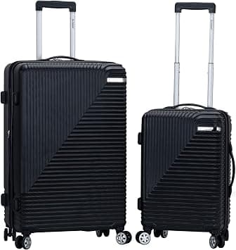 Rockland Star Trail Hardside Spinner Wheel Luggage, Black, 2-Piece Set (20/28) on Amazon.ae - Price Tracker