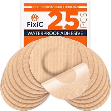 Fixic Freestyle Adhesive Patch 25 PCS - Enlite - Guardian - NO Glue in The Center of Patch - Pre Cut Back Paper - Tan Color - Best Long Fixation for Your Sensor! on Amazon.ae - Price Tracker