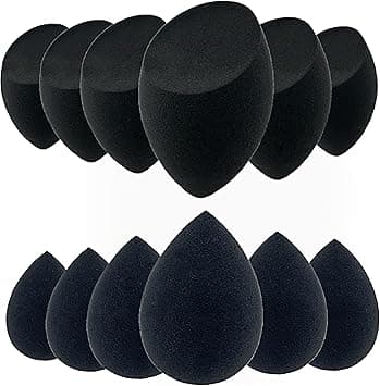 Beauty Blender Makeup Sponge - 12 Pcs Makeup Sponge Set with Beauty Foundation Sponge Blender Holder, Flawless for Liquid, Cream, and Powder, Multi-Coloured Makeup Sponges. (black) on Amazon.ae - Price Tracker