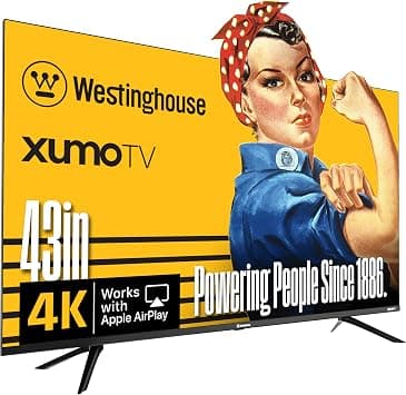 Westinghouse 43-inch Smart TV, 4K UHD Xumo TV w/ HDR10, Voice Remote, Dolby Vision, Dolby Atmos, Edgeless, Flat Screen LED Television w/Bluetooth, Apple AirPlay, Wi-Fi & Mobile Connectivity على Amazon.ae - متتبع الأسعار