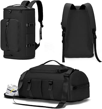 Gym Bag for Men and Women, Sports Duffle Bag, Travel Backpack Weekender Overnight Bag with Shoes Compartment and Wet Pocket Black on Amazon.ae - Price Tracker