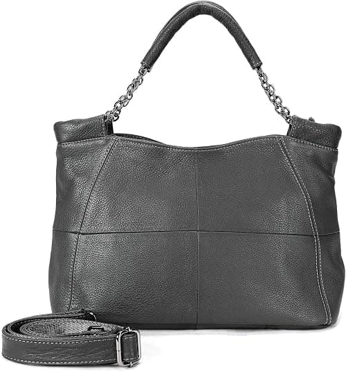 Genuine Leather Women Handbags and Purses Designer Medium Tote Bag Fashion Shoulder Crossbody Satchel Hobo Bag على Amazon.ae - متتبع الأسعار
