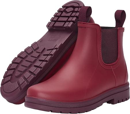 planone Orthopedic Wide Width Short Rain Boots for Women, Fashion Waterproof Chelsea Boots Outdoor Garden Ankle Muck Boots, Non Slip Work Rubber Shoes with Comfort Insole على Amazon.ae - متتبع الأسعار