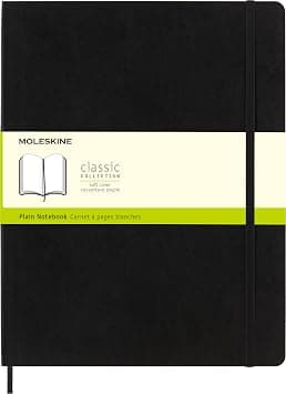 Moleskine Classic Notebook, Soft Cover, XXL (8.5" x 11") Plain/Blank, Black, 192 Pages - متتبع أسعار Amazon.sa