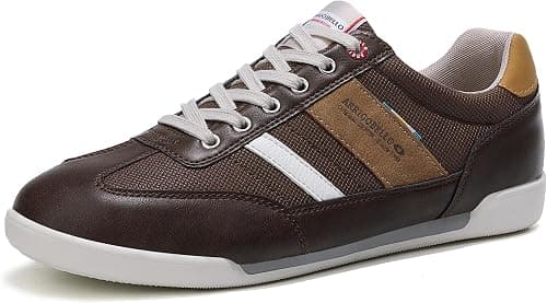 Arrigo Bello Men Sneakers Casual Shoes Non-slip Lace Up Comfortable Trainers Breathable Footwear Leather Sneaker Size 41-46 on Amazon.ae - Price Tracker
