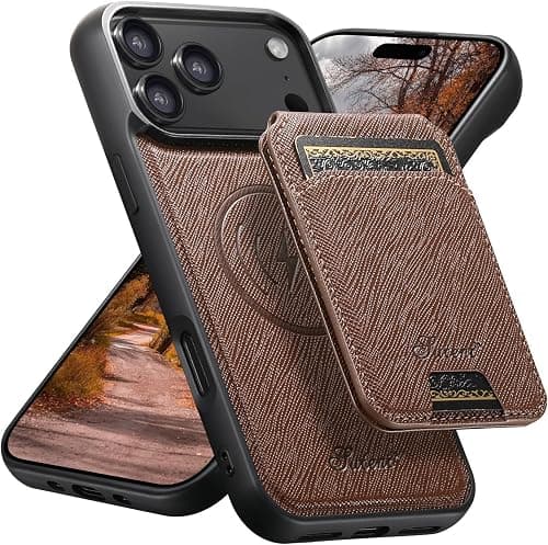 H18 Cross Grain Wallet Leather Magnetic Phone Case for iPhone 17 Pro (Brown) on Amazon.ae - Price Tracker