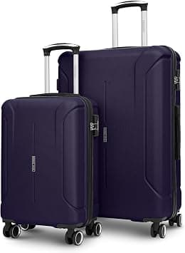 Crista Series Set of 2 Luggage | Lightweight Small 10KG & Large 30KG ABS 8 Wheels Trolley Hardsided Travel Suitcase (Navy Blue, Set of 2 (Cabin + Large)) on Amazon.ae - Price Tracker