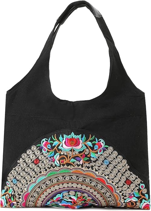 MAZEXY Tote Handbags for Women Large Embroidered Canvas Shoulder Bag Daily Bag on Amazon.ae - Price Tracker