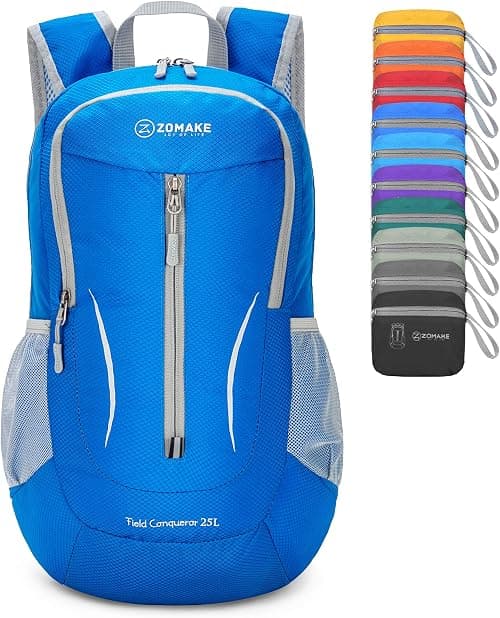 ZOMAKE Foldable Backpack Lightweight Packable 25 L, Small Hiking Daypack Water Resistant Travel Bag Nylon Outdoor Sports Camping Rucksack Walking Trekking for Men Women Seniors on Amazon.ae - Price Tracker