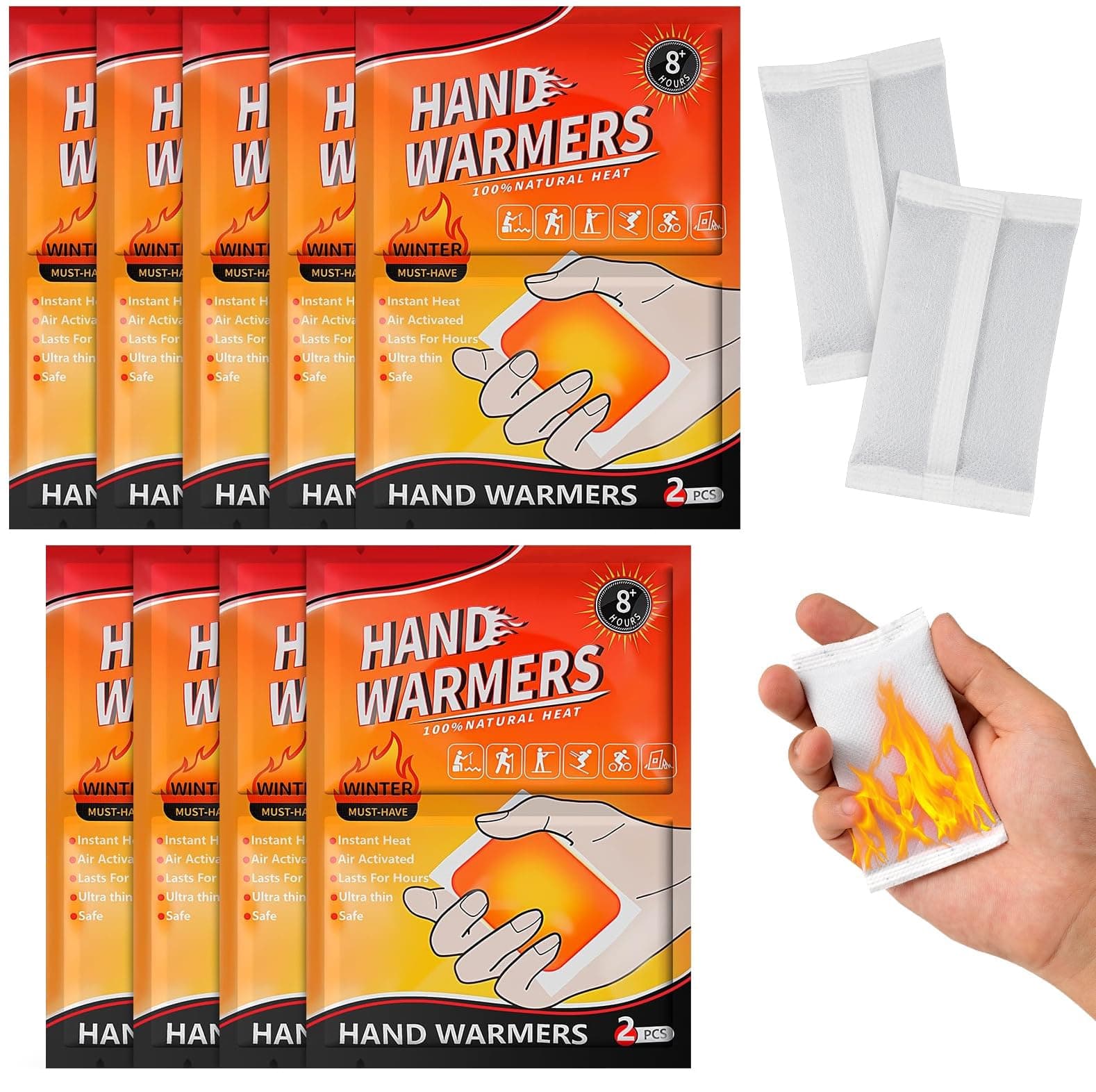 18Pcs Hand Warmers - 8 Hours of Long Lasting Safe Natural Odorless Air Activated Warmers - Disposable Quick & Easy Activation, for Body, Hands & Toes on Amazon.ae - Price Tracker