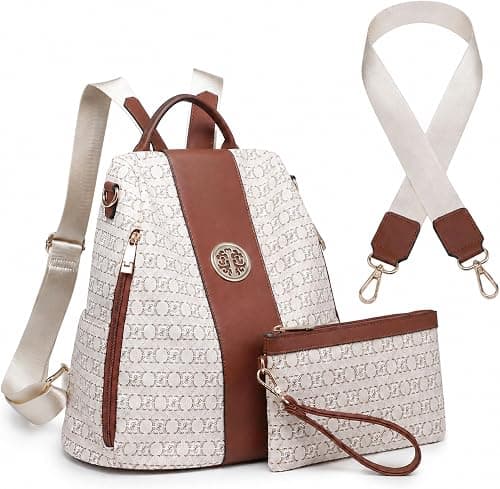 MKP COLLECTION Women Fashion Backpack Purse Multi Pockets Anti-Theft Rucksack Travel Shoulder Bag Handbag Set 2pcs on Amazon.ae - Price Tracker