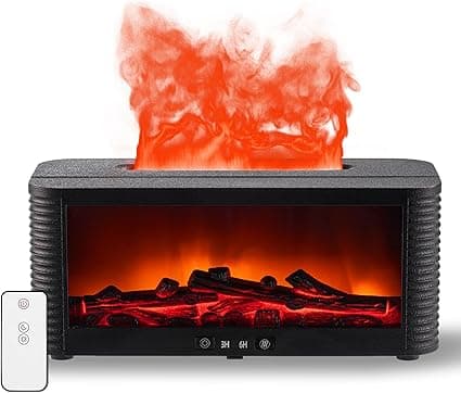 2026 Upgraded 9 Color Flame Fireplace Aroma Essential Oil Diffuser,250ml USB Desktop Noiseless Cool Mist Humidifier with Timer Auto-Off Protection for Home,Office, Gift (Black) on Amazon.ae - Price Tracker
