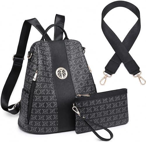 MKP COLLECTION Women Fashion Backpack Purse Multi Pockets Anti-Theft Rucksack Travel Shoulder Bag Handbag Set 2pcs on Amazon.ae - Price Tracker