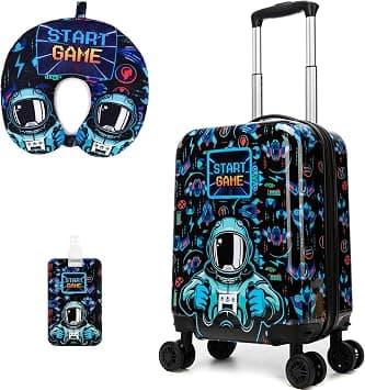 Kid's Luggage Set 2 Piece Suitcase Set 16" Hardside Luggage with Spinner Wheels Girls Boys Carry on Luggage Airline Approved, 1 Astronaut, Medium على Amazon.ae - متتبع الأسعار