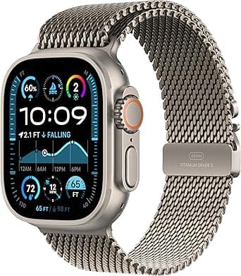 Apple Watch Ultra 2 GPS + Cellular 49mm Smartwatch, Sports Watch with Natural Rugged Titanium Case and Natural Milanese Loop- S. Fitness Tracker, Precision GPS, Extra-Long Battery Life, Carbon Neutral on Amazon.ae - Price Tracker