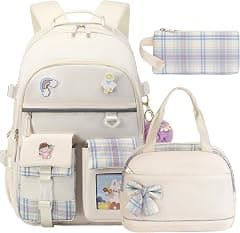 Backpack for Girls 15.6 Inch Laptop School Bag Kids Elementary 3pcs Backpacks Lunch box Pencil Case Set Bookbags - Amazon.sa Price Tracker