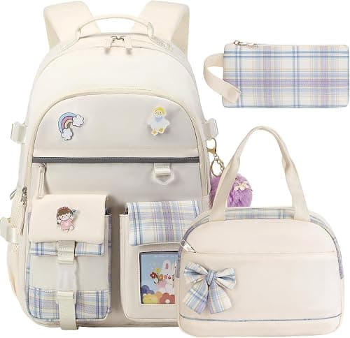 Backpack for Girls 15.6 Inch Laptop School Bag Kids Elementary 3pcs Backpacks Lunch box Pencil Case Set Bookbags on Amazon.sa - Price Tracker