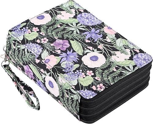BTSKY 200 Slots Colored Pencil Organizer - Deluxe PU Leather Pencil Case Holder with Removal Handle Strap Pencil Box Large for Colored Pencils Watercolor Pencils on Amazon - Best Deal Finder