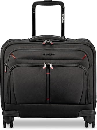 Samsonite® Xenon 4.0 Spinner Nylon Rolling Mobile Office with 15.6" Laptop Pocket and Tablet Pocket, 15-3/8"H x 15-3/4"W x 7-1/8"D, Black on Amazon.ae - Price Tracker