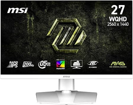 MSI MAG 274QRFW E20 27 Inch WQHD Gaming Monitor, Rapid IPS, 2560x1440, 200Hz, 0.5ms GTG, Adaptive Sync, DisplayHDR 400, AI Vision, HDMI 2.0b, DisplayPort 1.4a, Height Adjustable, White – 9S6-3CF99T-01 على Amazon.ae - متتبع الأسعار