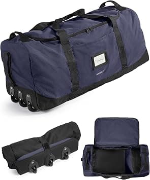 BAGSMART 83L Foldable Rolling Duffle Bag with Wheels, Large Duffle Bag for Travel, Travel Luggage Bag for Camping Sport College, Water Resistant, Navy Blue, 83l Foldable Rolling Duffle Bag on Amazon.ae - Price Tracker