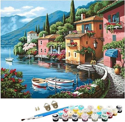 Mumoo Bear Painting by Number Kits for Adult, DIY Canvas Oil Painting Kit for Kids or Beginner with Paint brushes Acrylic Pigment Drawing Paintwork 16x20inch Without Frame (Sea view) on Amazon.ae - Price Tracker