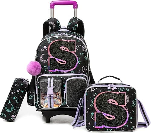 HTgroce Cute Rolling Backpack with Wheel,School Backpack for Kids Girl Roller Schoolbag Wheeled Backpack on Amazon.ae - Price Tracker