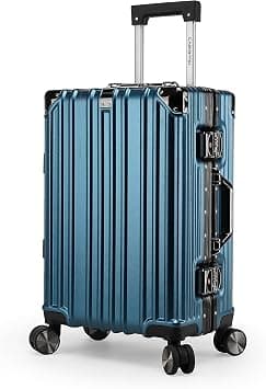 Cabin Pro Light Weight Aluminum Frame Fashion Trolley Luggage Polycarbonate Hard Case Carry on Suitcase with 4 Quite 360° Double Spinner wheels, CP001 (Carry-On 20-Inch, D. Blue) on Amazon.ae - Price Tracker