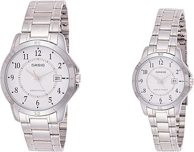 Casio His and Her Couple Analog, Dress Watch - MTP/LTP-V004D-7B on Amazon.ae - Price Tracker