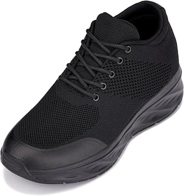 CALTO Men's Invisible Height Increasing Elevator Shoes - Black/Black Sole Fashion Lightweight Sporty Sneakers - 2.8 Inches Taller - X2690 on Amazon.ae - Price Tracker