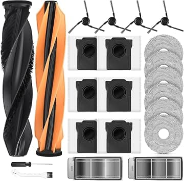 Pack of 22 Accessories for Dreame X50 Ultra Complete/L50 Pro Ultra/X50 Master/L40s Pro Ultra Robot Vacuum Cleaner, 2 Main Brushes, 6 Dust Bags, 6 Mop Pads, 2 Filters, 4 Side Brushes, 1 Cleaning Brush على Amazon.ae - متتبع الأسعار
