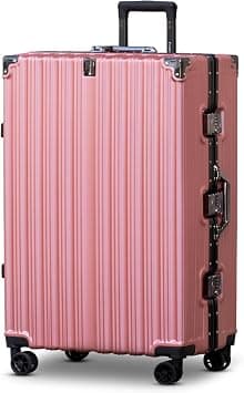 prosp 28" (30-35KG) Checked In Aluminum Frame Unbreakable Fashion Travel Trolley Luggage, Polycarbonate Hard Shell Suitcase with 360° Double Spinner Wheels (ROSE GOLD, Checked-In-28-Inch) on Amazon - Best Deal Finder